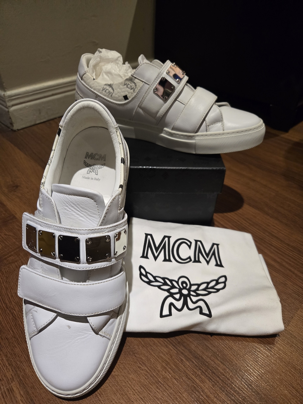 MCM White Leather Sneakers